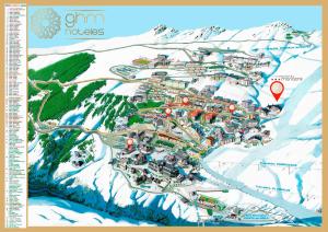 un mapa de una estación de esquí en la nieve en Apartamentos Bulgaria, en Sierra Nevada