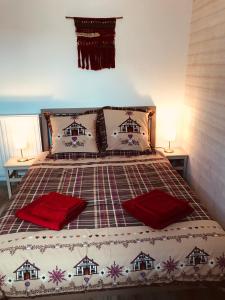 Postel nebo postele na pokoji v ubytování Gîte de la Mésange
