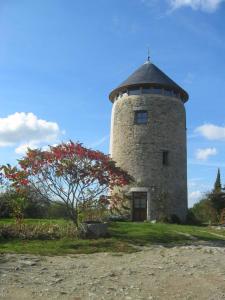 a building with a tower with a tree at La Tour du Moulin Géant in Rochefort-sur-Loire