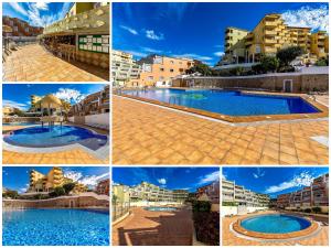 a collage of photos with a pool and buildings at Luxury apartment Orlando in Adeje