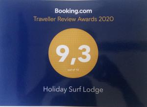 Certifikát, hodnocení, plakát nebo jiný dokument vystavený v ubytování Holiday Surf Lodge