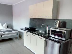 Η κουζίνα ή μικρή κουζίνα στο Apartamenty Krzywe Okna