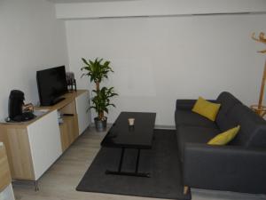 sala de estar con sofá y mesa de centro en Bonne Nouvelle, en Saint-Jean-de-Maurienne