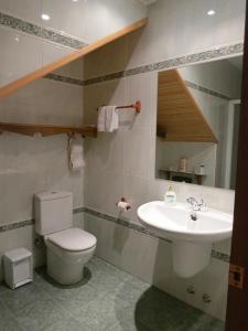 ein Bad mit einem WC und einem Waschbecken in der Unterkunft Herranetxe in Bóveda