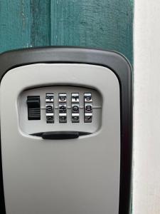 a close up of a microwave oven with its buttons at Ferienwohnung in Münchsmünster