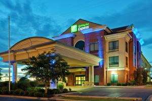 a hotel front of a building at night at Holiday Inn Express Hotel & Suites Olive Branch, an IHG Hotel in Olive Branch