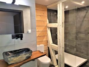 a bathroom with a ladder next to a toilet at My Sweet Homes - Le 15 in Colmar