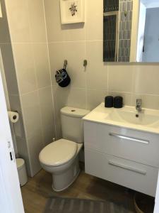 a bathroom with a toilet and a sink at Apartamento Trinidad mit Netflix in Fuengirola +12 photos