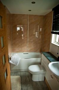 A bathroom at Abergafren Lodge
