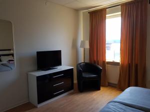 TV a/nebo společenská místnost v ubytování Hotell Skinnargården