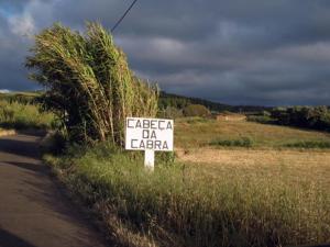 ein Schild an der Seite einer Straße auf einem Feld in der Unterkunft Monte da Cascalheira in Porto Covo