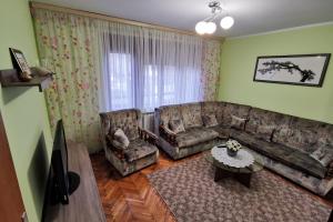 a living room with a couch and a table at Apartman Škudar in Bjelovar