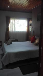 a bedroom with a large white bed with a window at Guest Lodge on the Edge in Stormsrivier