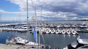 a bunch of boats docked in a harbor at White Marina Apartment by Grand Apartments in Sopot
