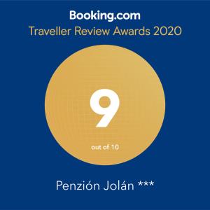 Сертификат, награда, табела или друг документ на показ в Jolán Pension & Restaurant