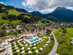 an aerial view of a resort in the mountains at ROBINSON AMADÉ in Kleinarl