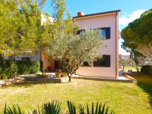 a house with a tree in the yard at Apartment Josip 2011 in Fažana