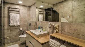 a bathroom with a sink and a toilet at Nidos Namai in Nida