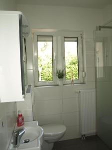 Um banheiro em Ferienhaus Falz Schleswig