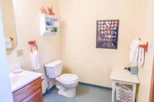 a bathroom with a toilet and a sink at Sea Treasures Inn in Seward