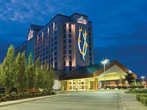 a hotel building at night with a street at Tulalip Resort Casino in Marysville