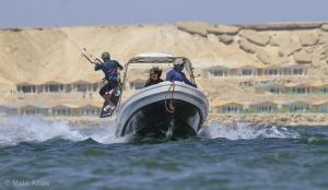 a group of people on a boat in the water at PK25 Dakhla in Dakhla