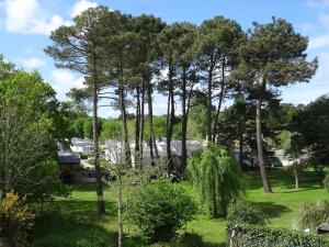 a view of a yard with trees and houses at Holiday Home Rosnual by Interhome in Carnac