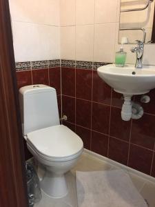 a bathroom with a toilet and a sink at Guest House "Nevsky 6" in Saint Petersburg