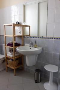 a bathroom with a sink and a mirror at Bois de Cadène in Saint-Pierre-de-Buzet +22 photos