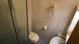 un piccolo bagno con servizi igienici e doccia di Antica Dimora della Racchetta a Ferrara
