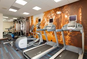a fitness room with treadmills and cardio equipment at Hotel Indigo Chicago - Vernon Hills by IHG in Vernon Hills