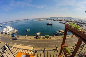 widok na port z łodziami w wodzie w obiekcie L angolo segreto di Giovanni il Pescatore w mieście Procida