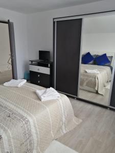 Кровать или кровати в номере Casa Mirela