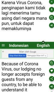 a screenshot of a text message on a cell phone at Budi Asih Guest house Syariah in Duku