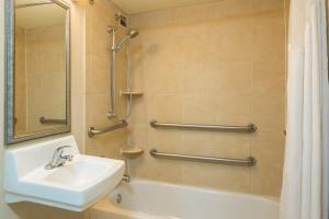 a bathroom with a shower, sink, and tub at Holiday Inn New Orleans West Bank Tower, an IHG Hotel in Gretna