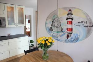Kuchyň nebo kuchyňský kout v ubytování AAR Nordsee Appartement