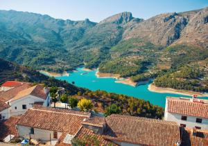 a view of a river in a town with mountains at Casco Antiguo 1 Altea17 by Vero in Altea