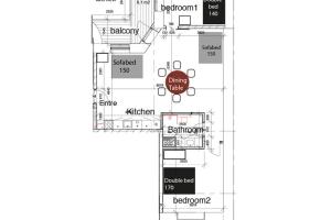 Majutuskoha Exquisite apartment, most convenient location, Apt 5. korruse plaan