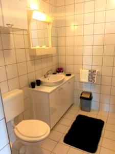 リュブシュキにあるMagnoliaのバスルーム(トイレ、洗面台、鏡付)