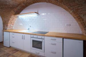 Kuchyňa alebo kuchynka v ubytovaní Apartmány Habánská, celý dům