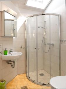 Et badeværelse på Dänische Ferienhäuser am Salzhaff Haus Wassermann