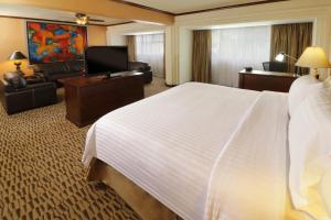 a hotel room with a bed and a flat screen tv at Holiday Inn Monterrey Norte, an IHG Hotel in Monterrey