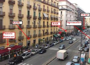 an aerial view of a busy city street with cars at B&B Ginevra 2 in Naples