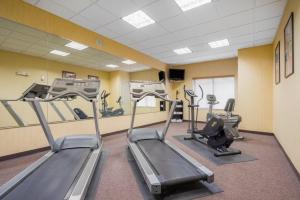 a gym with treadmills and machines in a room at Wyndham Garden Otsego-Minneapolis in Otsego