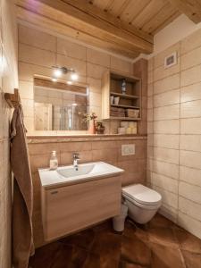 y baño con lavabo y aseo. en Penzion Andel Šatov, en Šatov