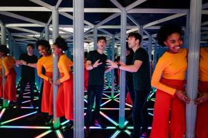 a group of people standing in a gym at Holiday Inn Express Edinburgh - Leith Waterfront by IHG in Edinburgh