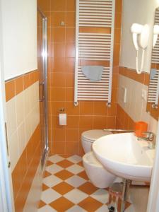 Bed and Breakfast lo Scrigno في Polinago: حمام مع مرحاض ومغسلة