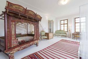 سرير أو أسرّة في غرفة في Chateau Třebešice