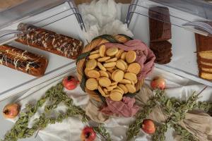 a plate of food with bread and nuts on it at Kordistos Hotel in Kefalos