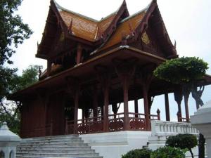 a large building with steps in front at Rambuttri House in Bangkok